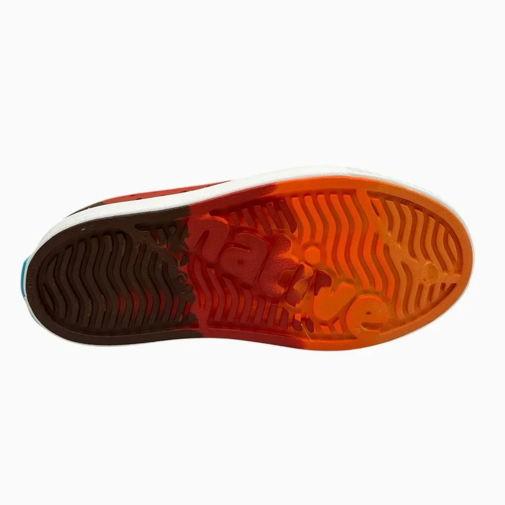 Native Little Boys Girls Jefferson Clog Size 11 Marble Orange Sunset Roasted